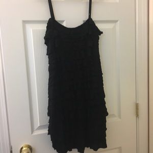 EUC Bailey 44 black ruffled mini dress size large
